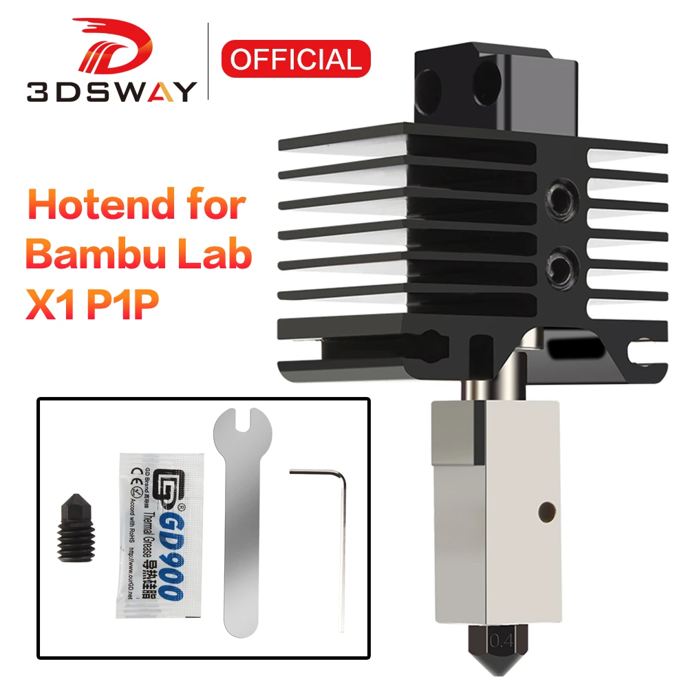 

3DSWAY High Speeding Printing Hotend Extruder Kit Upgraded Hotend Hardened Steel Nozzle For Bambu Lab X1/P1P 3D Printer Parts