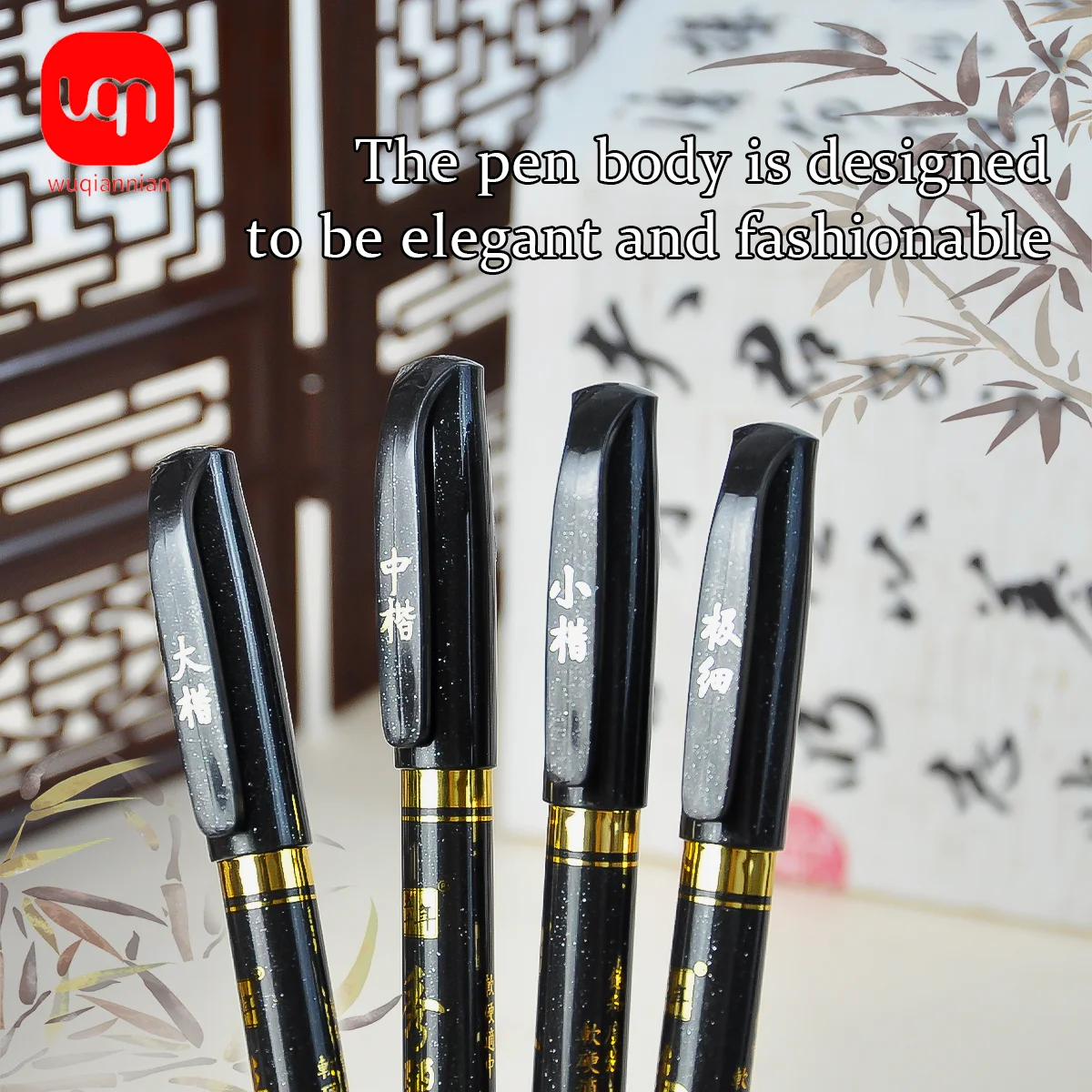 Calligraphy Brush Pen Set,4Tip Sizes Large/Medium/Small/Ultra Fine Black Ink Calligraphy Practice Hand Lettering Art Stationery