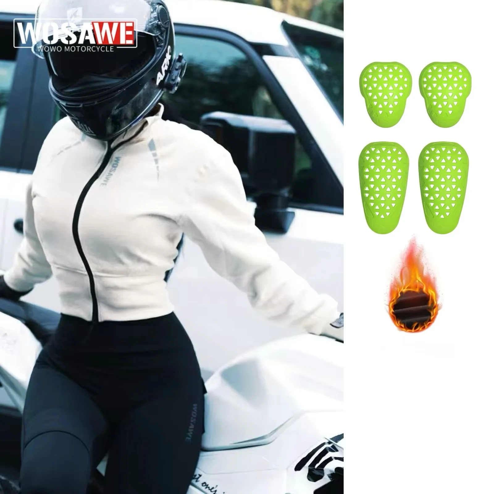

WOSAWE Women Motor Jacket Warm Motorcyclist Clothing Female Breathable Motorcycle Jacket Outdoor Casual Clothing