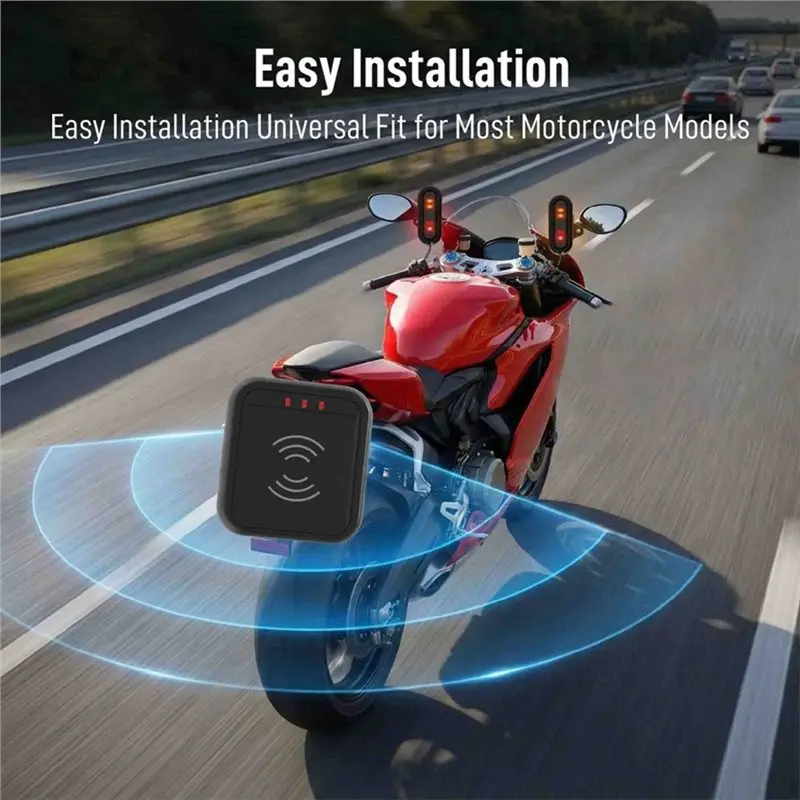Stable-Moto Warning System 60Ghz BSD Radar Safety Kit Blind Spot Monitor& Lane Change IP67 Waterproof Motorcycle