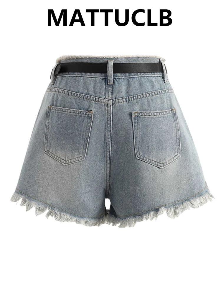 Summer Women American Retro Korean Design Denim Shorts Punk Y2K 2000s Japanese Harajuku High Street Jean Hot Pants College Style
