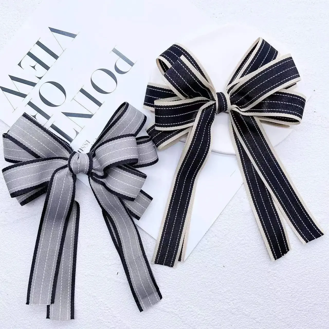 Stripe Dot Bow Material Ribbon 25mm 1