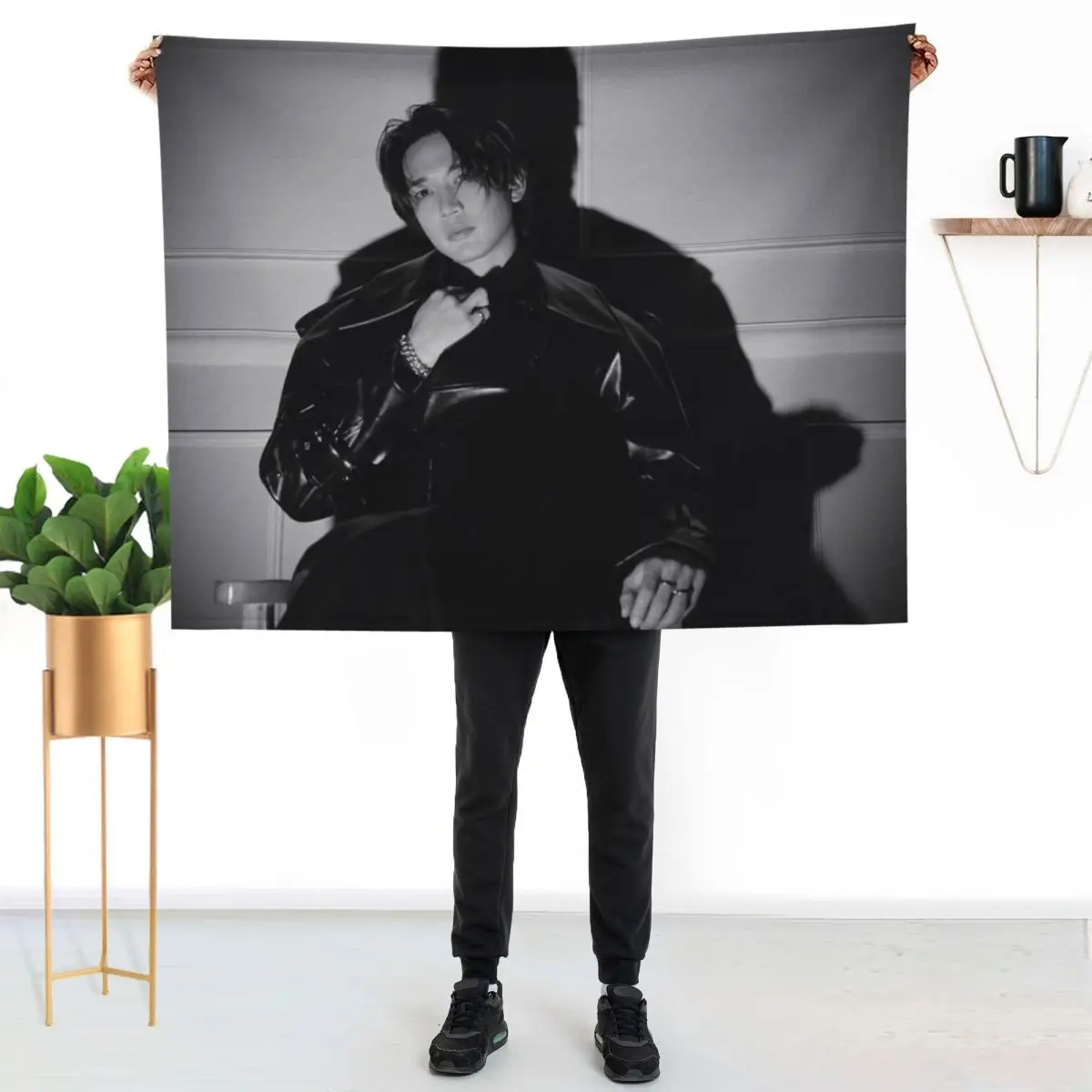 Minho Chase Black and White Sitting Throw Blanket Soft Big Baby christmas gifts Multi-Purpose Luxury Thicken Blankets