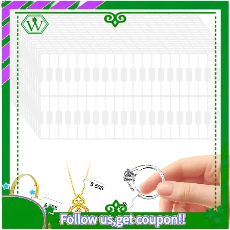 

A18P-2000Pcs Self Adhesive White Blank Jewelry Label Stickers-For Necklaces,Earrings Rings-For Pricing Tags