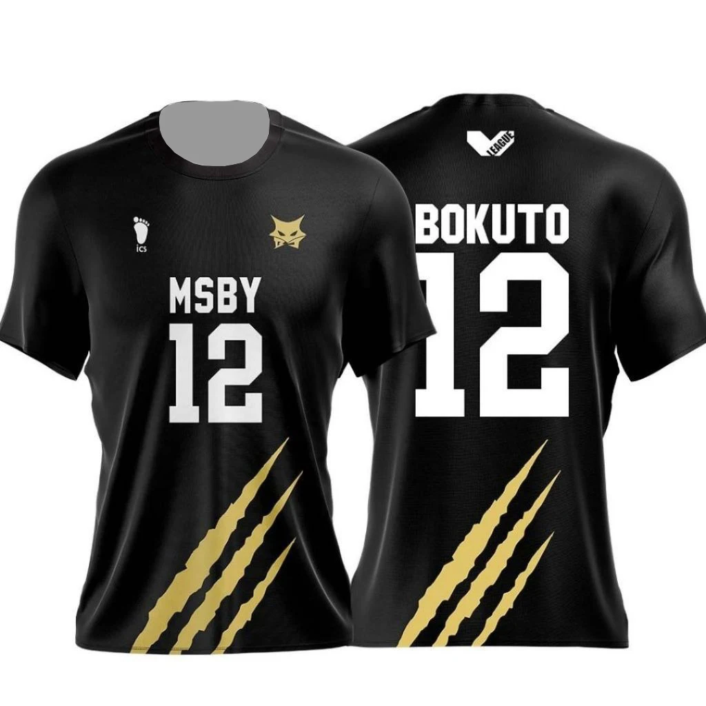 

Бандай Хайкью!! Футболка MSBY Uniform Black Jackal с аниме-принтом для взрослых и детей, летняя, быстросохнущая, мягкая, легкая