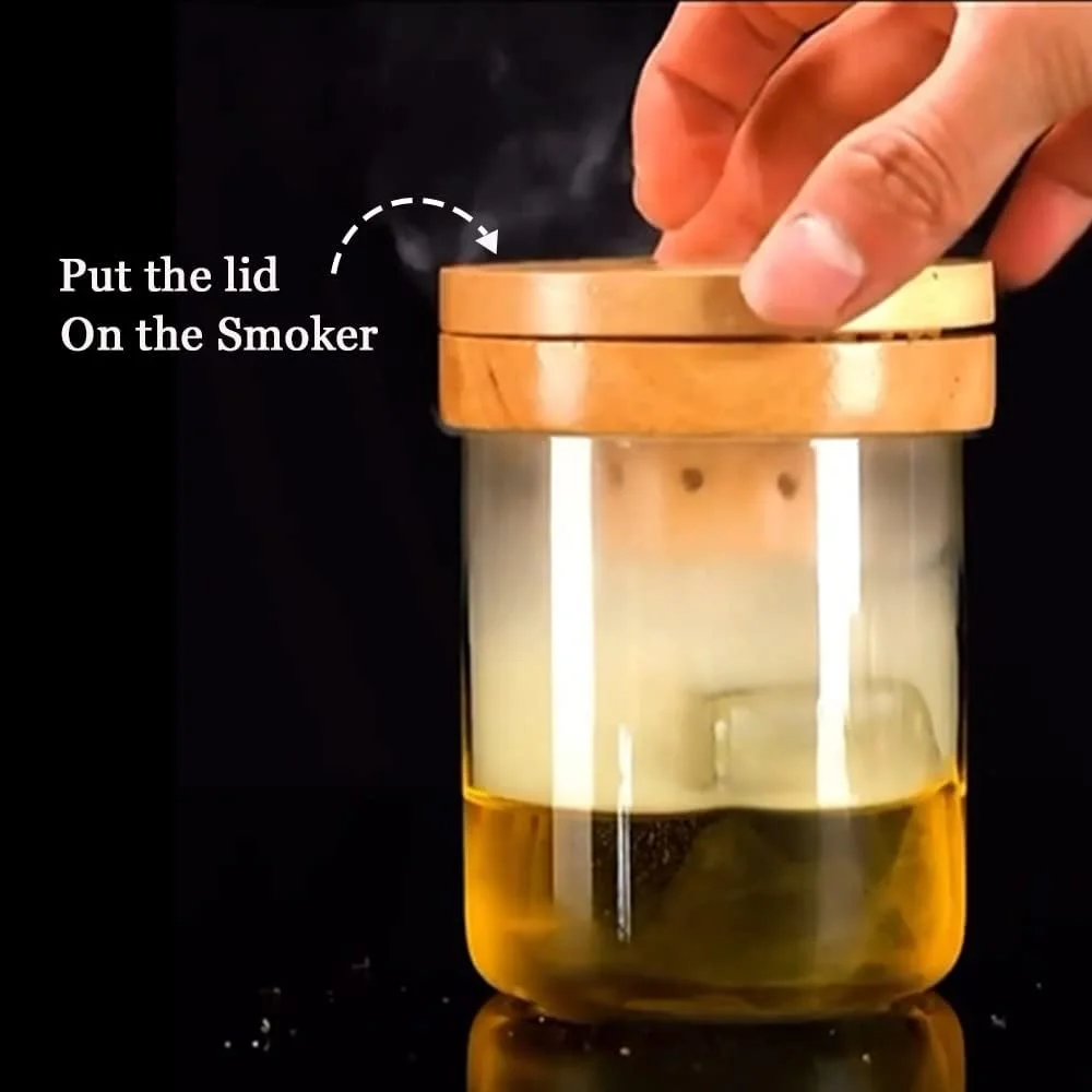 ชุดอุปกรณ์สูบบุหรี่บาร์ค็อกเทลเครื่องดูดควันไม้วิสกี้ไม้รมควันสำหรับดื่มเครื่องมือในครัวอุปกรณ์บาร์เครื่องกรองควัน