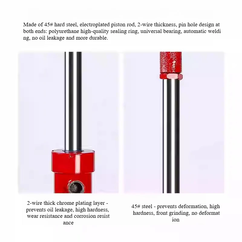 Cilindro idraulico da 3 tonnellate Orecchini piccoli Cilindro idraulico 50-28 Personalizzazione non standard Telescopico bidirezionale Completamente automatico
