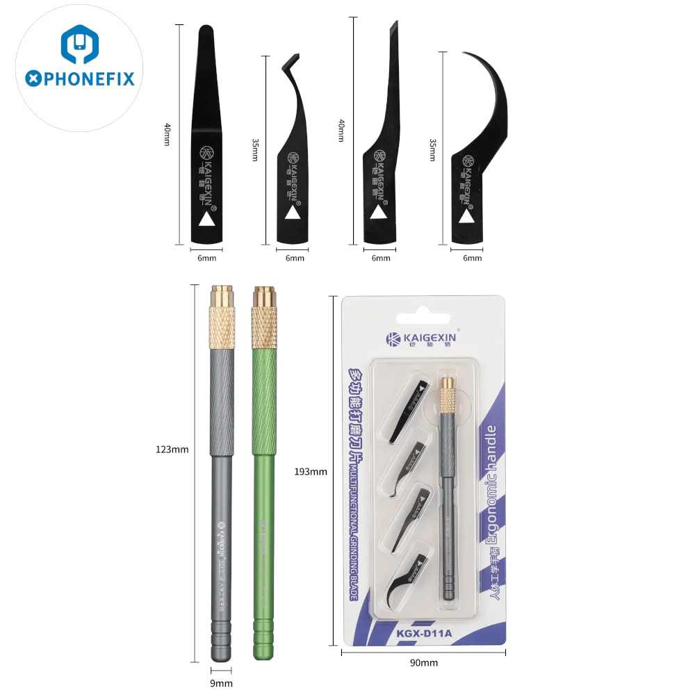 Kaigexin CPU NAND IC กาวกำจัด Blade Kit Pry Knife ไวนิล Edge Scraper ชิปซีลกาว Hook สำหรับ Iphone ซ่อมแท็บเล็ต