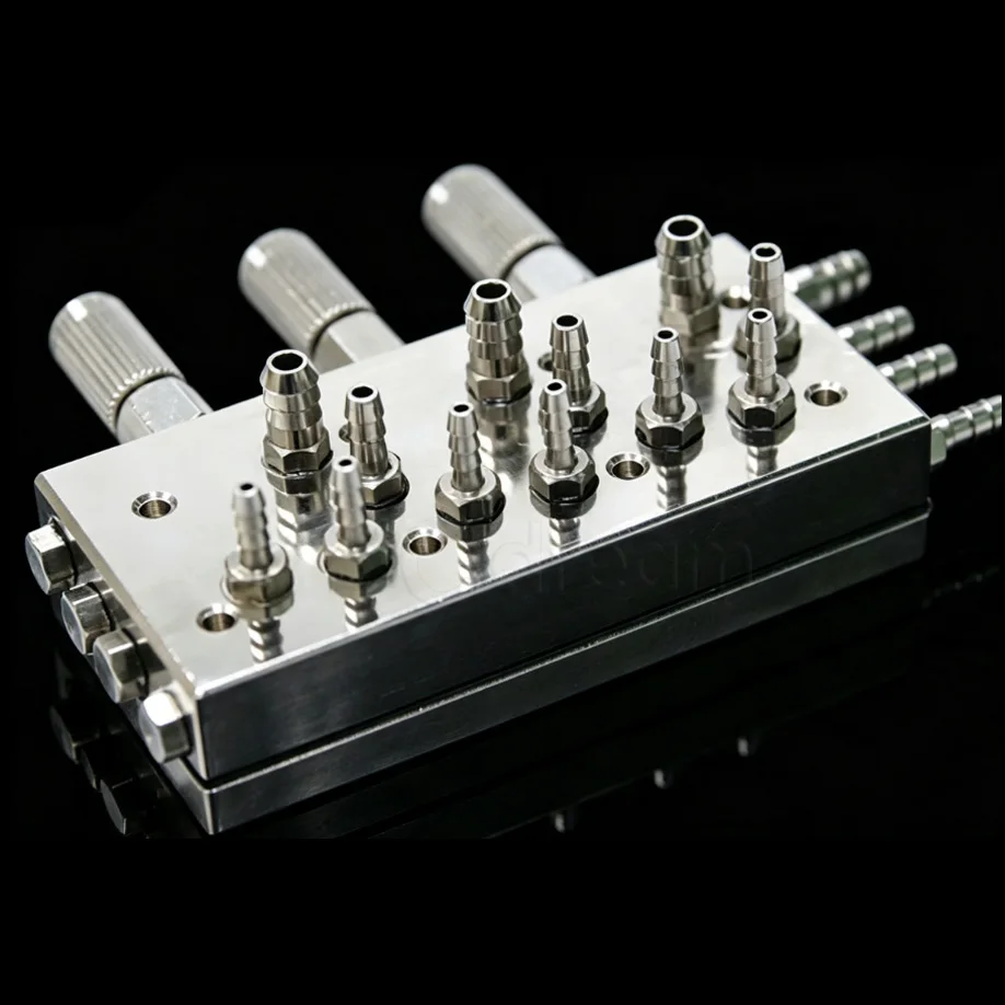 Valvola a Diaframma Dentale 2 Unità/3 Unità/4 Unità in Acciaio Inox per Controllo Aria-Acqua per Accessori Unità Dentale