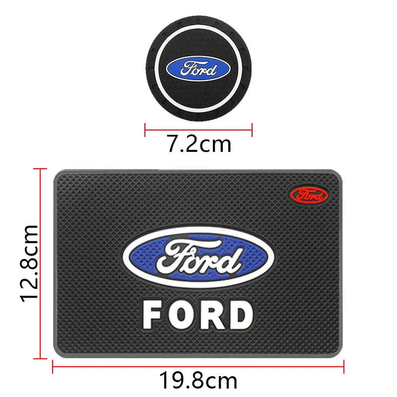 Car Logo Anti Slip Pad Phone Holder Non-Slip Mat For Ford Focus Mk2 Mk3 Fiesta Ranger Mondeo S-MAX Kuga Mustang Auto Accessorie