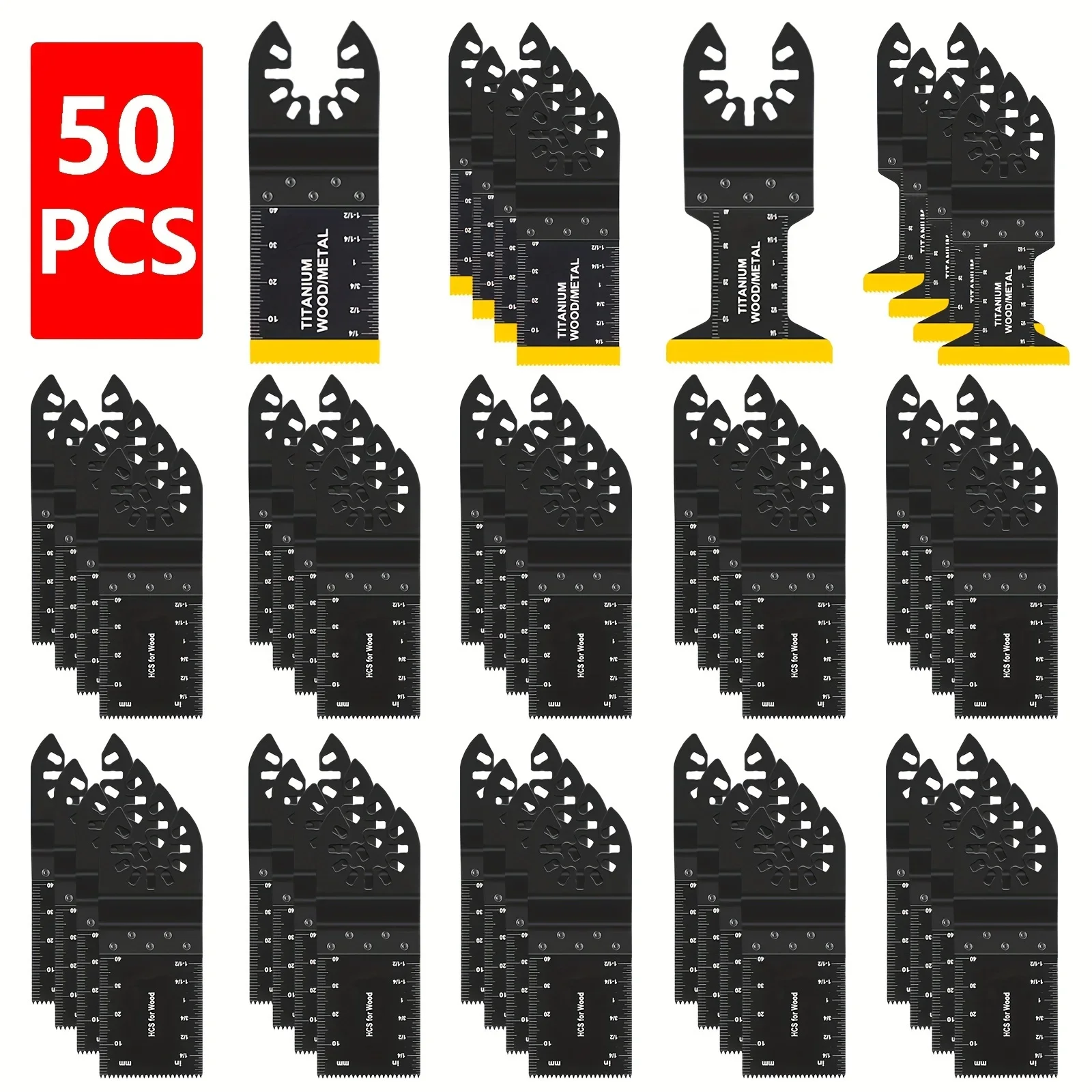 Lâminas de serra oscilante de titânio, Ferramenta De Corte De Material Rígido, Unhas De Metal, Madeira e Plástico, 10 PCs, 20 PCs, 30 PCs, 50PCs