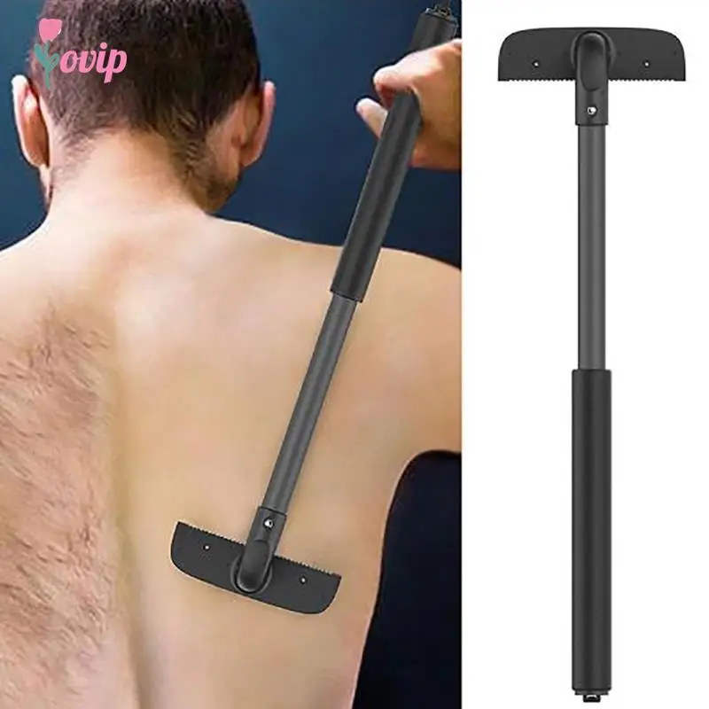 Adjustable Stretchable Back Shavers For Men Back Hair Trimmer Back Razor Body Groomer Trimmer Folded Dry Wet Shaving