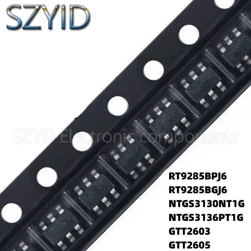 100PCS SOT23-6 RT9285BPJ6 RT9285BGJ6 NTGS3130NT1G NTGS3136PT1G GTT2603 GTT2605