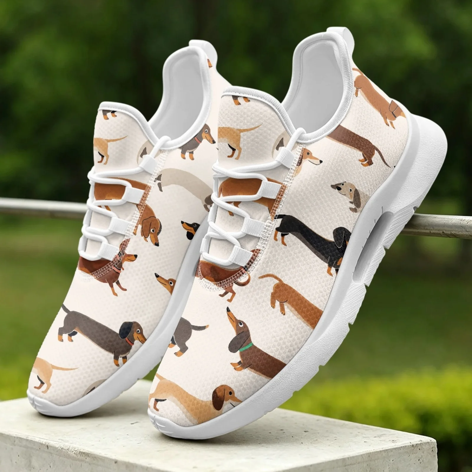 XIXIRIMIDO Women's Lace-up Casual Shoe Nurse Shoes Women's Sandals Men's Sneakers and Casual Shoes Tenis Feminino Dachshund