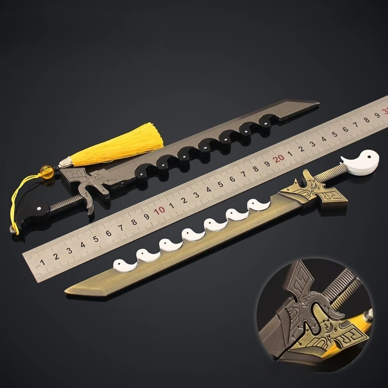 26cm/10.24in 고대 유명한 검 관련 제품 모델 태극권 음양 바구아 검 세트 금속 입상 Collectible Ornament Boy
