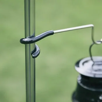 야외 램프 후크 행어 폴 마운트 후크, 블랙 폴 부착 행어, 다기능 캠핑 조명 후크 액세서리, 1 개, 2 개