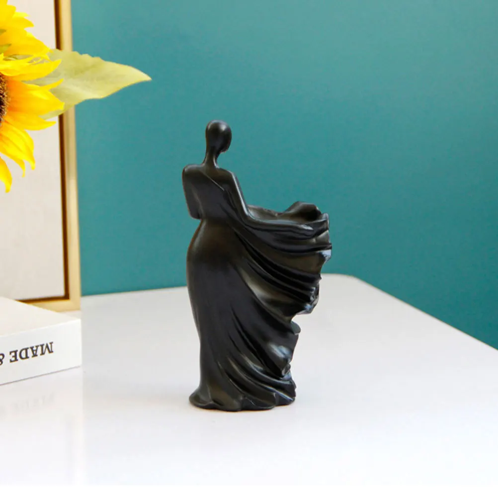 

Abstract Woman Resin Handicraft Sculpture Modern Minimalist Decorative Desktop Ornament Creative Dance Character