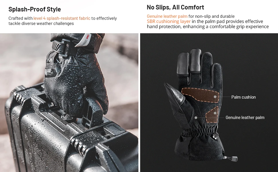 PGYTECH Professionelle Fotografie-Handschuhe, rutschfest, langlebig, echtes Leder, Polyesterfaser, 3 m Baumwollmaterial für Fotografen – Detail 4