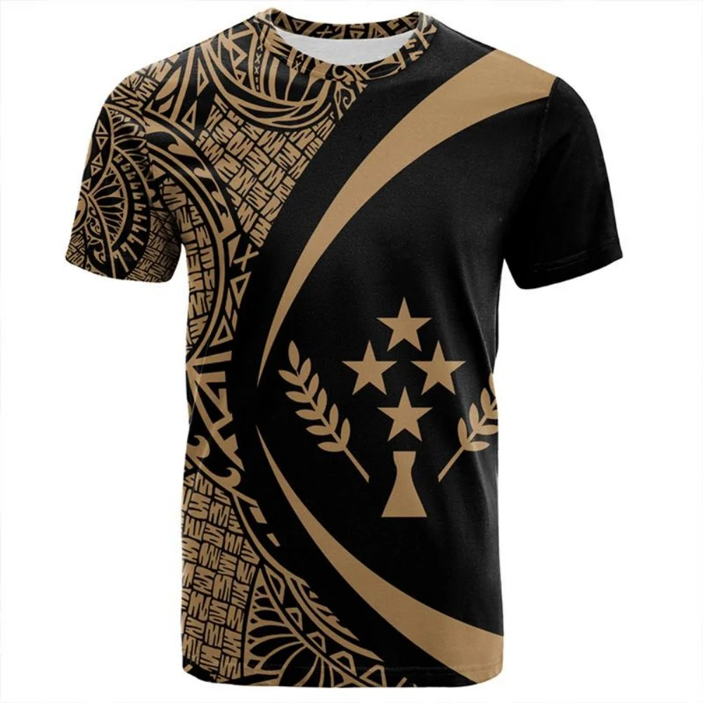 

Hawaii Kosrae 3D Printed T Shirt Men's Clothing Round Neck Short Sleeves Casual Tees Tops Vacation Oversized Streetwear T-shirt