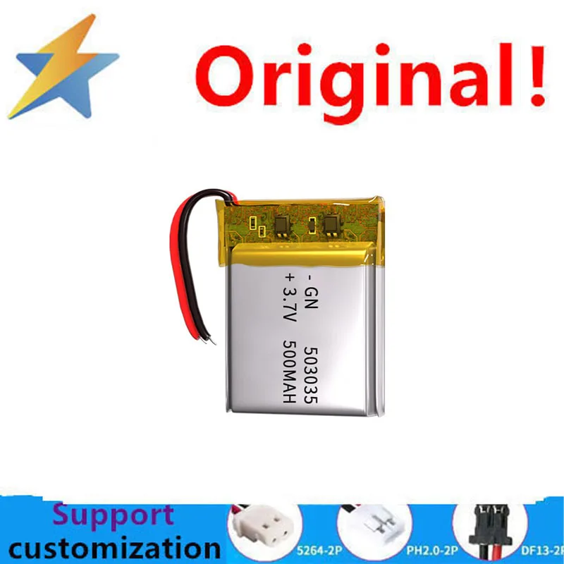 buy more will cheap 503035 polymer lithium battery, 500mAh deformable pouch battery, 3.7V polymer 503035 battery