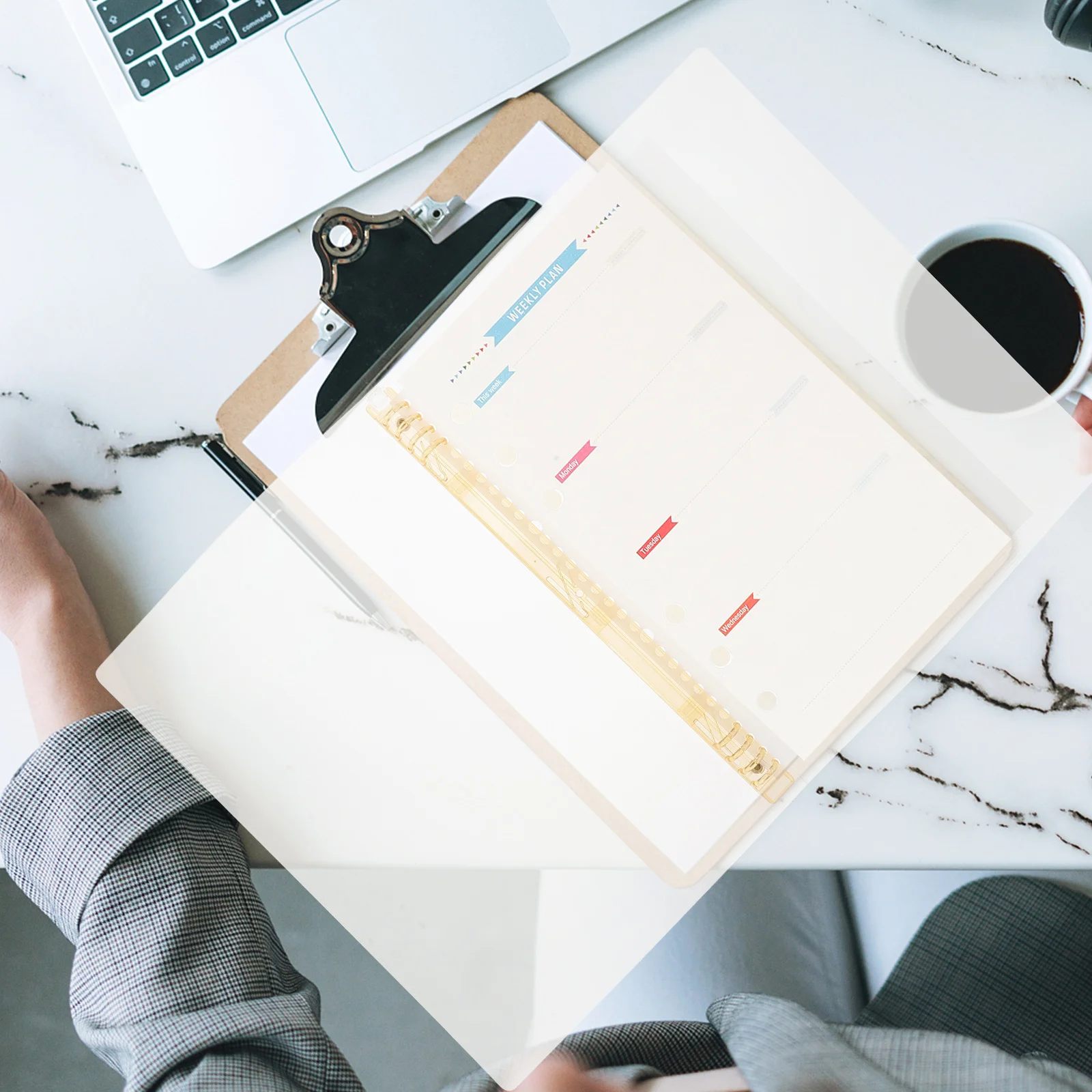 

Refillable A4 Binder Cover Smooth Lightweight Protector for Loose Leaf Notepad Journal Student Teacher Planner Conference Resume