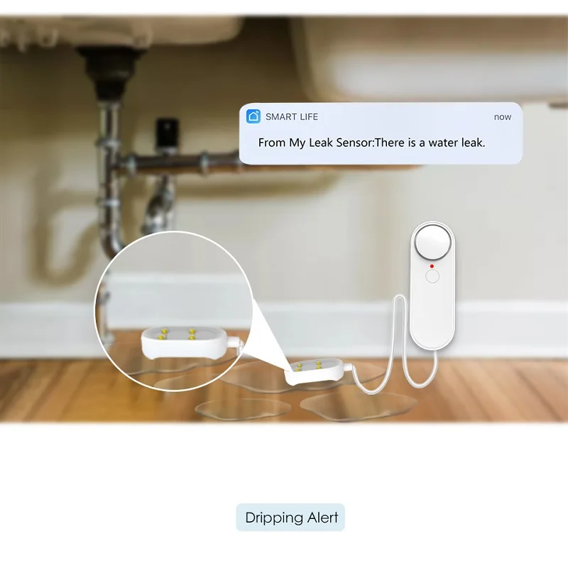 TUGARD-sistema de alarma inteligente para el hogar, Sensor de fugas de agua con WiFi, protección de baño y sótano de cocina, compatible con la