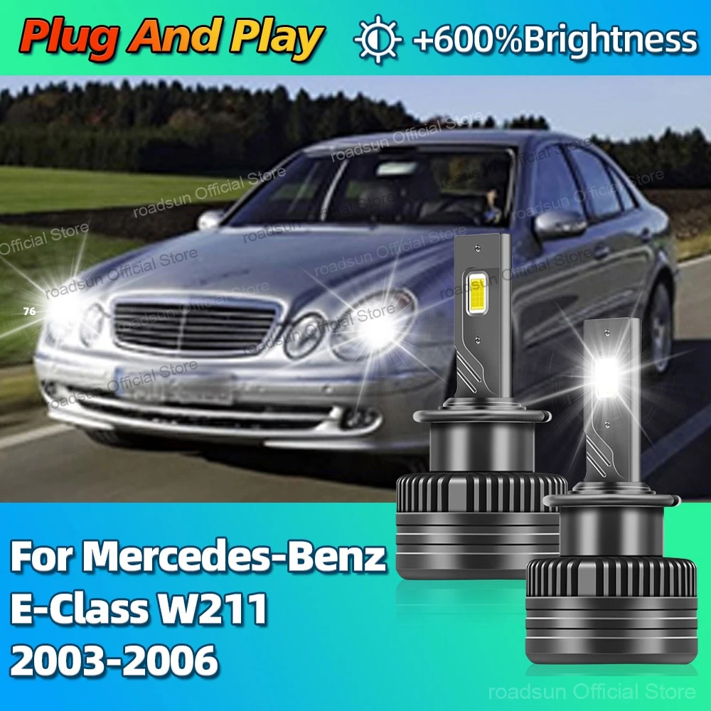 2Pcs LED Headlight HID D2S Bulbs Canbus Car Light 30000LM Bright For Mercedes-Benz E-Class W211 2003 2004 2005 2006