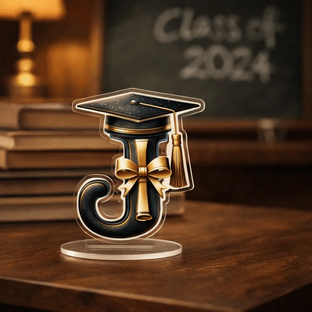 Party Favors 2D Flat Graduation Decorations Alphabet Design Keepsake Graduation Gifts desktop Ornament Home Decoration