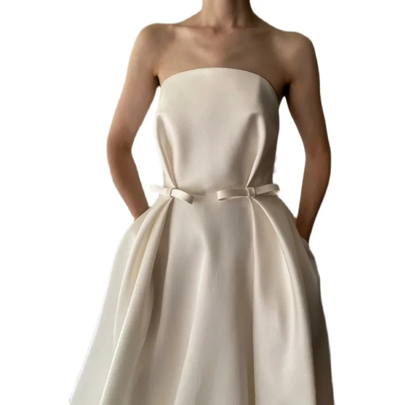 ZL108 New bride slim simple slim light luxury niche tail engagement dress