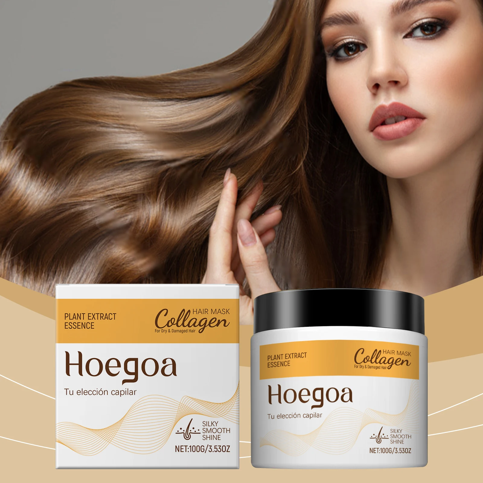 

Collagen Hair Repair Mask - Deep Conditioning Treatment for Damaged Hair, Reduces Frizz & Split Ends