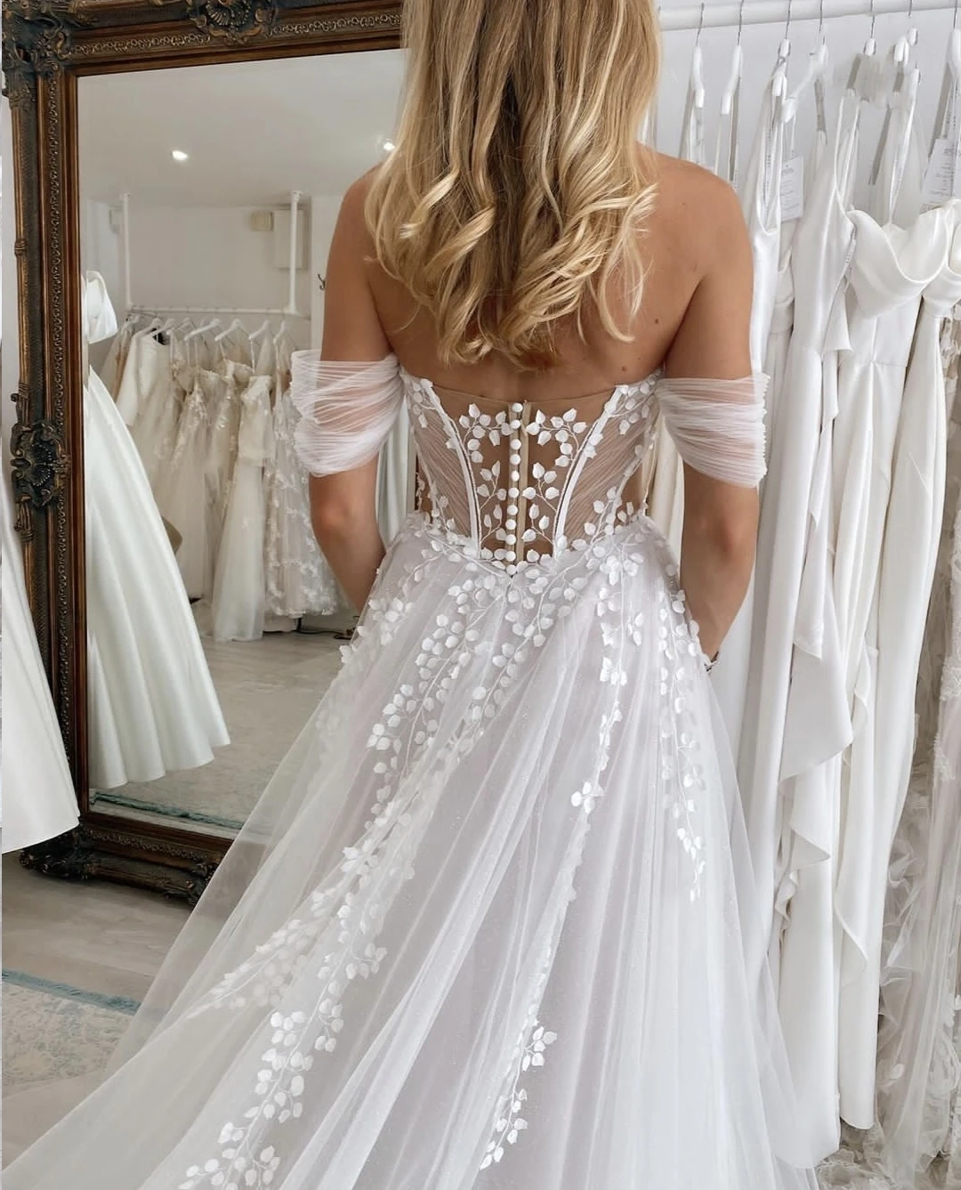 Vestido De Novia per le donne personalizza per misurare Appliques di pizzo a-line eleganti abiti da sposa affascinante Lace Up Back RObe De Mariee