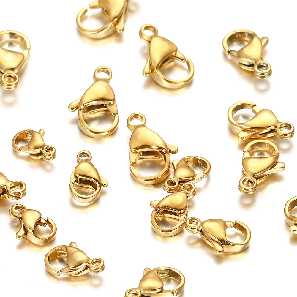 

Gold Stainless Steel Plated Lobster Clasp Claw Clasps for Bracelet Necklace Chain DIY Jewelry Making Findings Supplies10/30Pcs