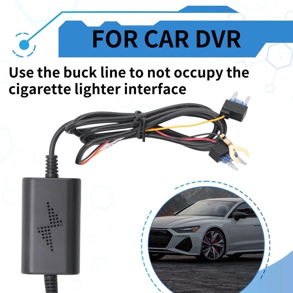 ¡Calidad! Cable de vigilancia de estacionamiento para 70mai 4K A800S A500S D06 D07 D08 M300 Kit de cables duros UP02 para coche DVR 24H Monitor de estacionamiento