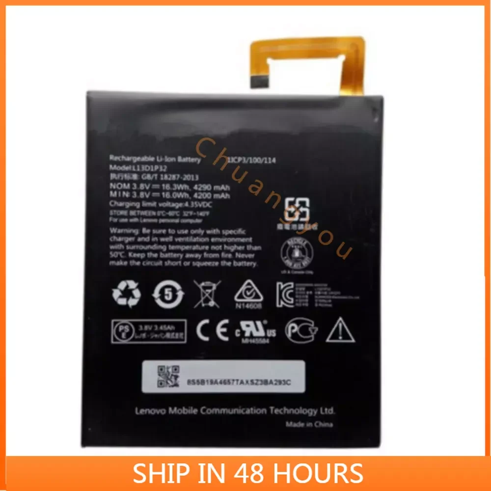 4290mAh L13D1P32 battery for Lenovo Lepad A8-50 A5500 Tab S8-50   High quality Replacement Battery