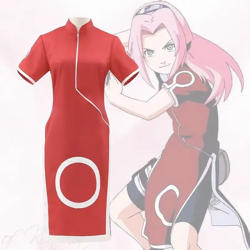 

Cosplay Costume Uchiha Sakura Haruno Sakura Cheongsam Stage Comic-Con Anime Full Set