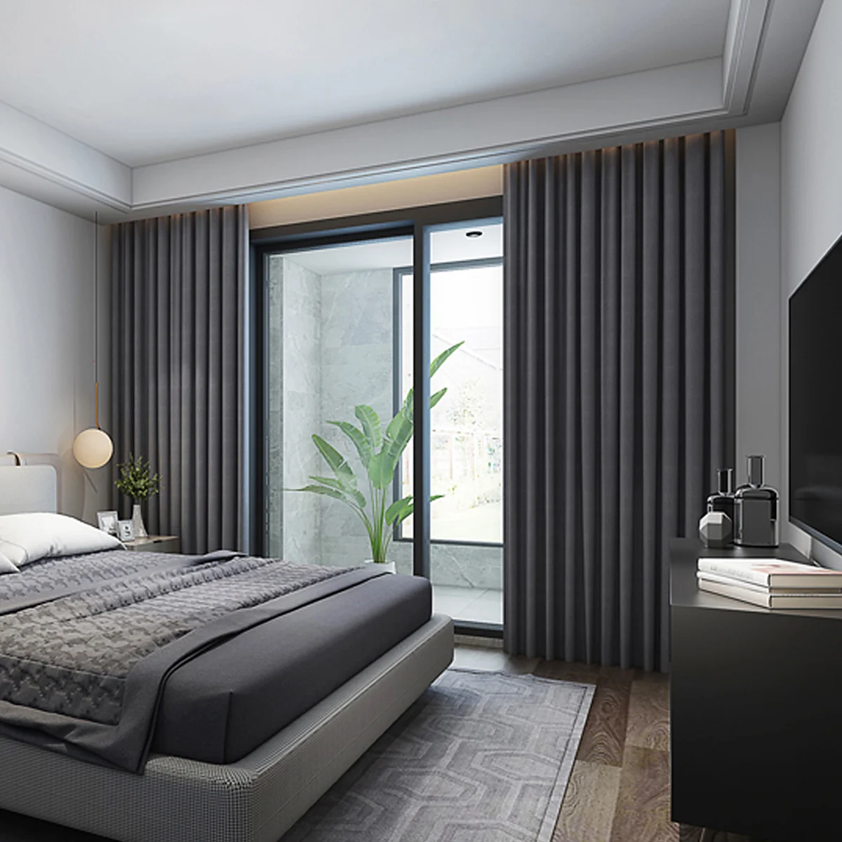 Custom Made Smart Motorized Blackout Curtains Luxury Electric Drapes with Remote & App Control Thermal Insulated for Bedroom