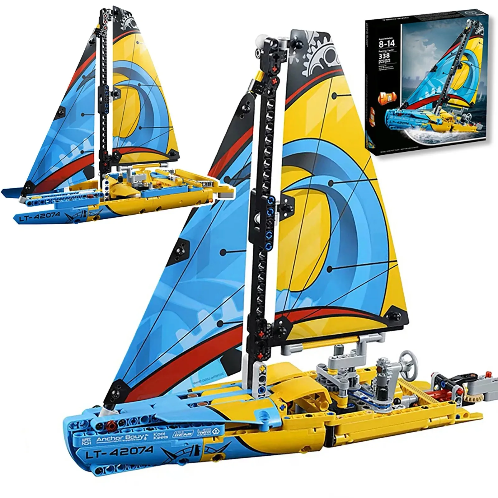 

338PCS 2 in1 Rowing Sailboat Model Sports Sails Building Blocks Racing Yacht Set Classic Sailing Assembling Bricks Toys Kid Gift