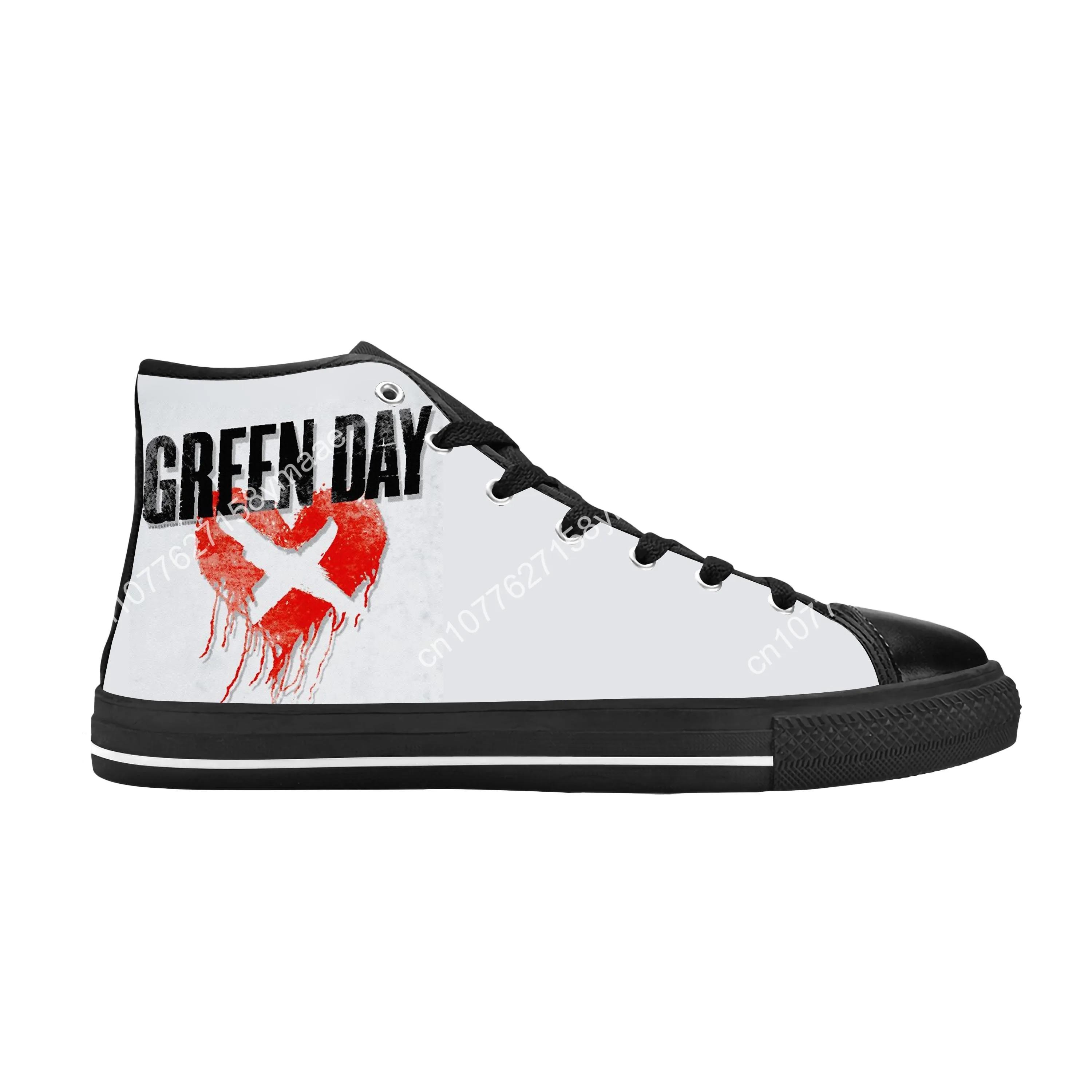 Days Punk Rock Band Music Singer Cool Funny Green Casual Cloth Shoes High Top Comfortable Breathable 3D Print Men Women Sneakers