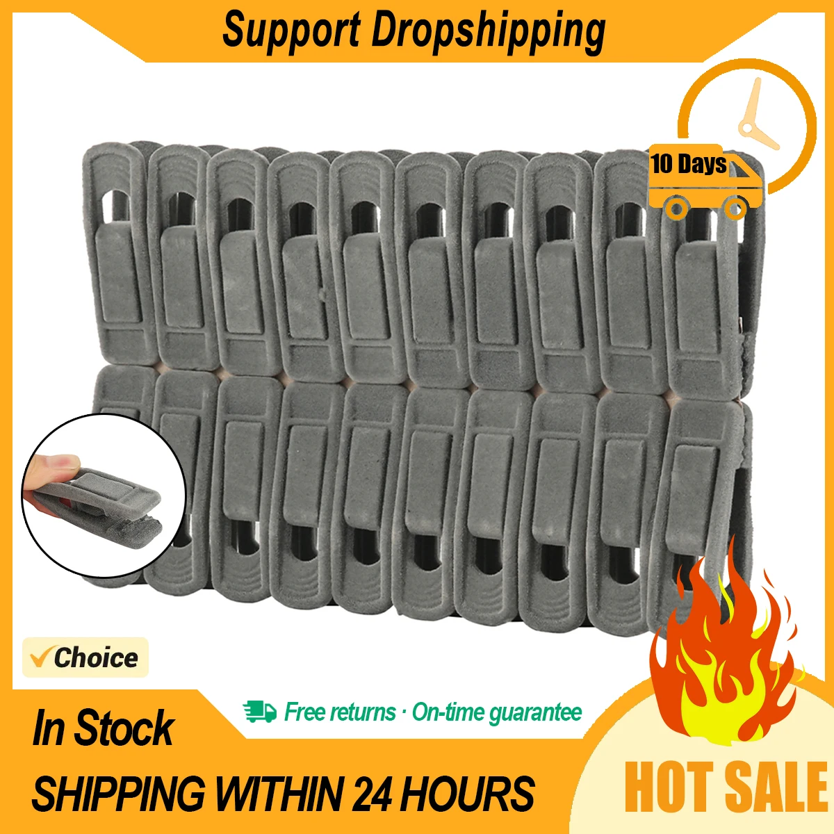 20 Pcs Velvet Hangers Clips Non-Slip Pants Hangers Clip Flocked Hanger Strong Finger Clips Thicken Clothes Pants Windproof Clip