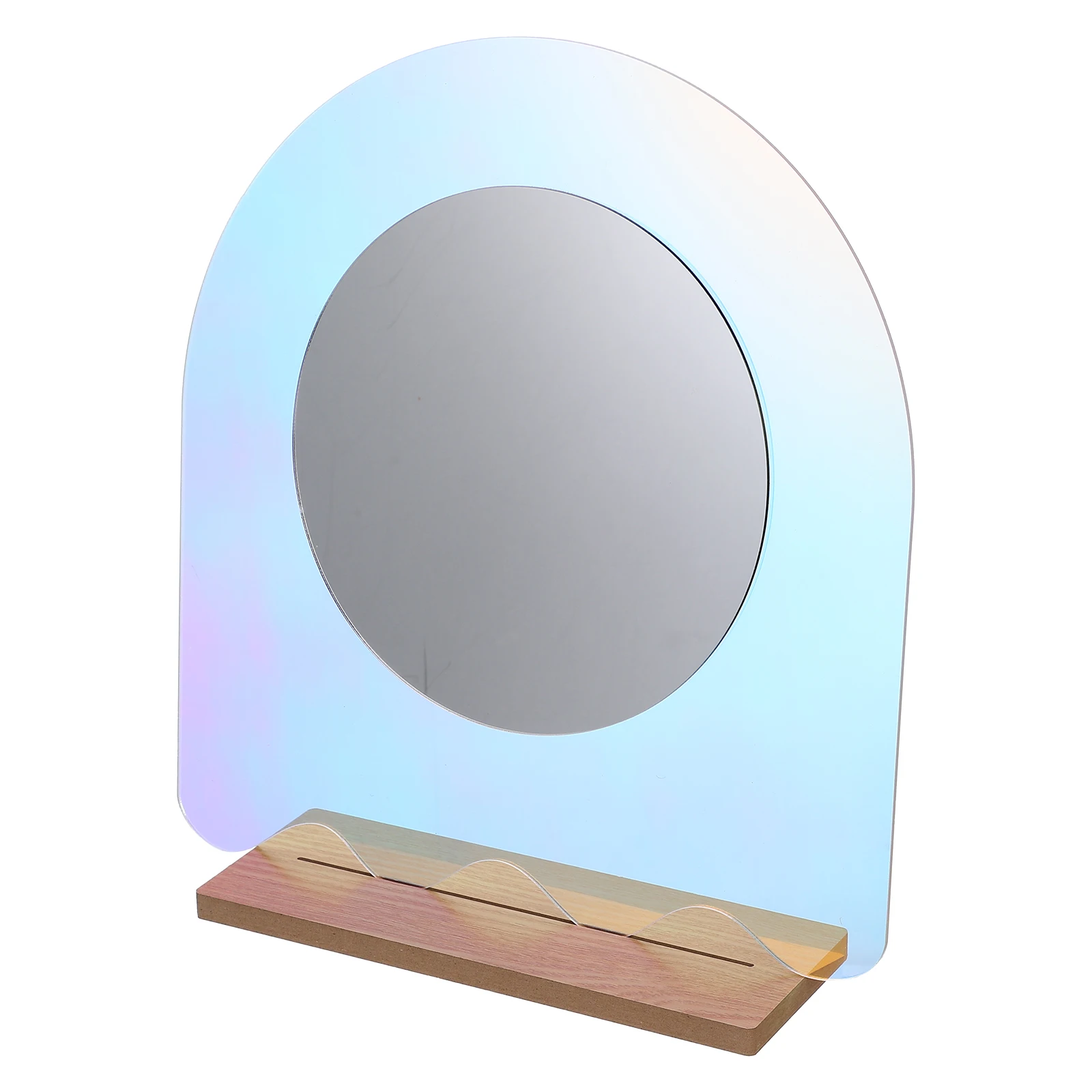 

Portable Acrylic Wooden Glass Mirror for Desk Tabletop Make up Vanity Smooth Surface Easy Maintenance Perfect Bedroom