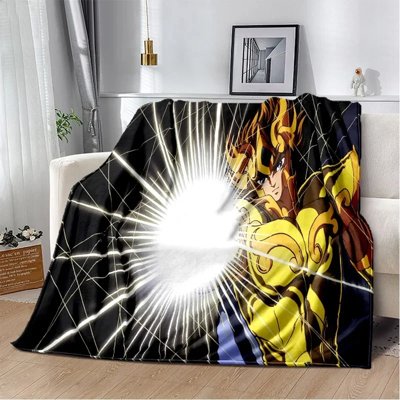 Anime 3D Retro Saint Seiya Anime Star Disk Kids Blanket Decor Throw for Bed Sofa Nap Blankets 150x200cm Boy Girl Gift