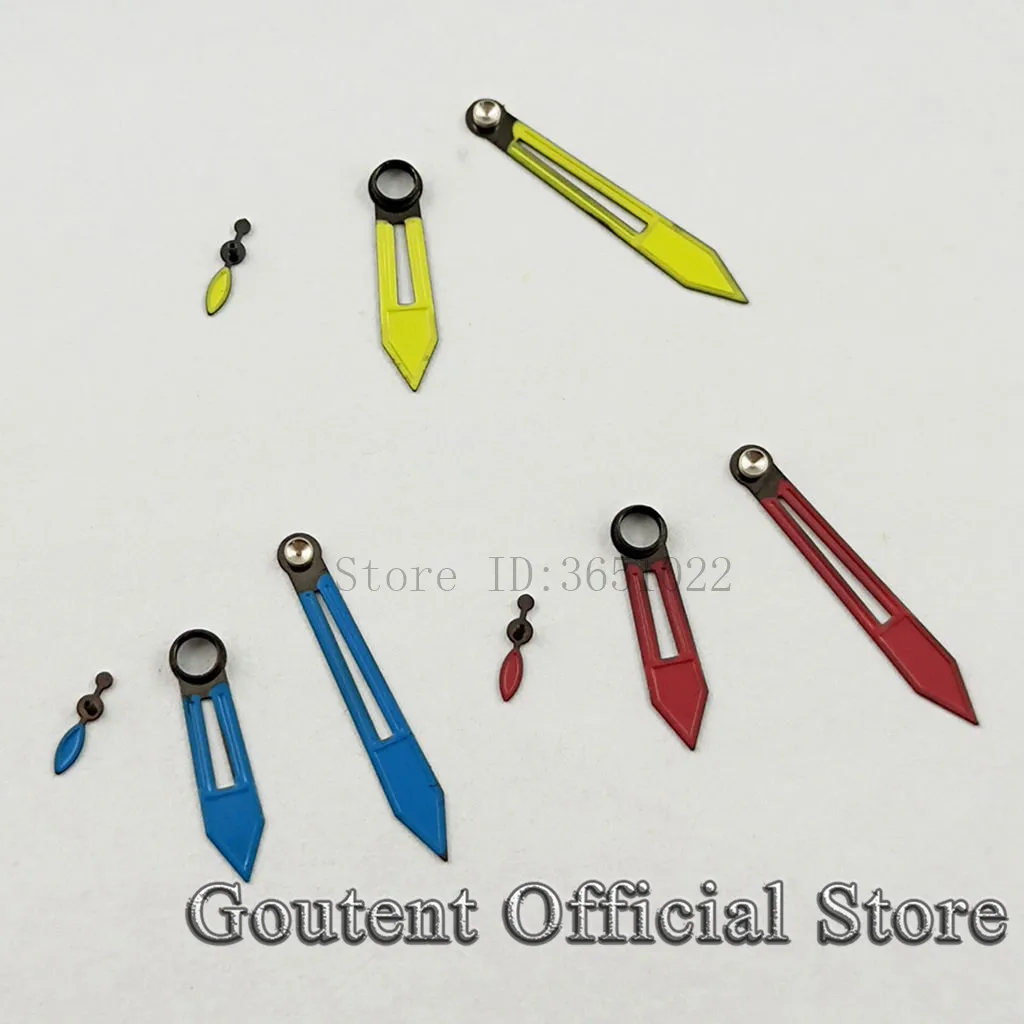 Goutent 4 Types Black Blue/Yellow/Green/Red Watch Hands Fit ETA 6497 6498 Seagull 3600 3620 Movement