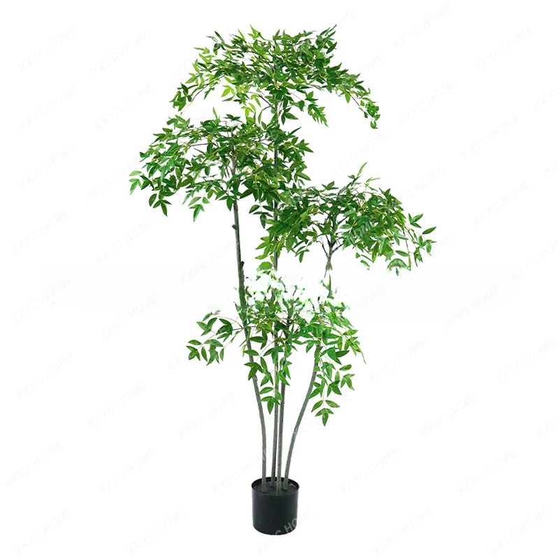 Living Room Office Bonsai Wedding High-End Simulation Plant Light Luxury with Trees Common Nandina Simulation Green Plant