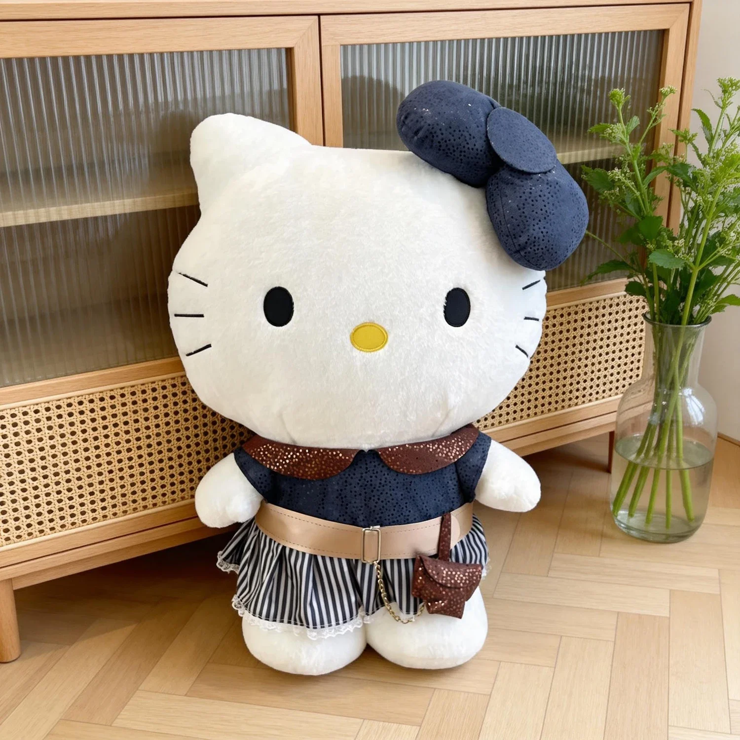 

Новая большая плюшевая игрушка Sanrio Hello Kitty в ретро-стиле, 40/80 см, мягкая, милая, для декора комнаты, подарок на день рождения