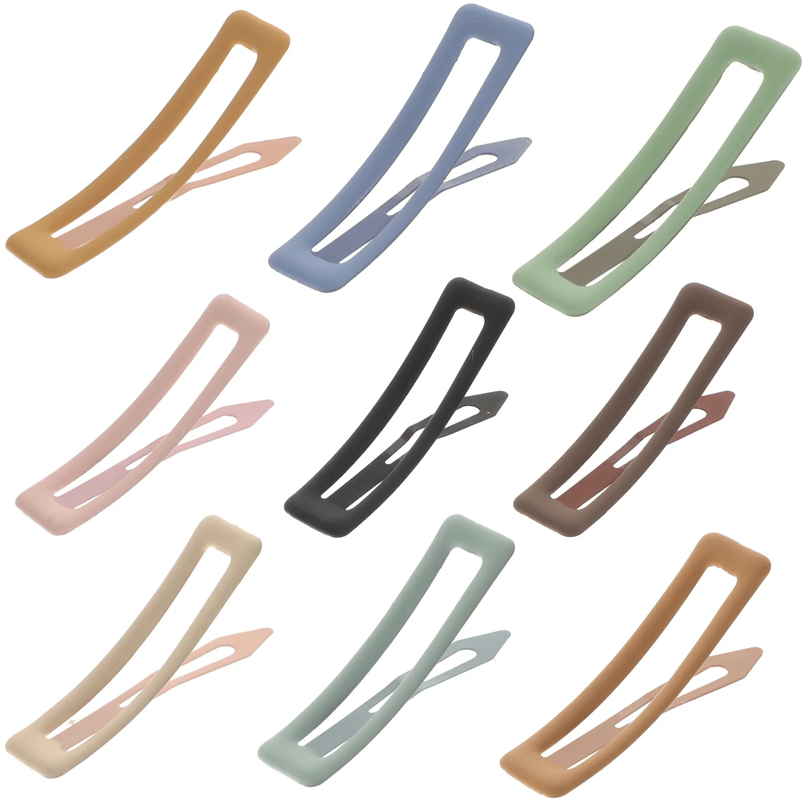 

9Pcs Snap Hair Clips Metal Barrettes in Matte Finish Simple Design for Women Secure Hold Hairpins for Daily Wear and Face