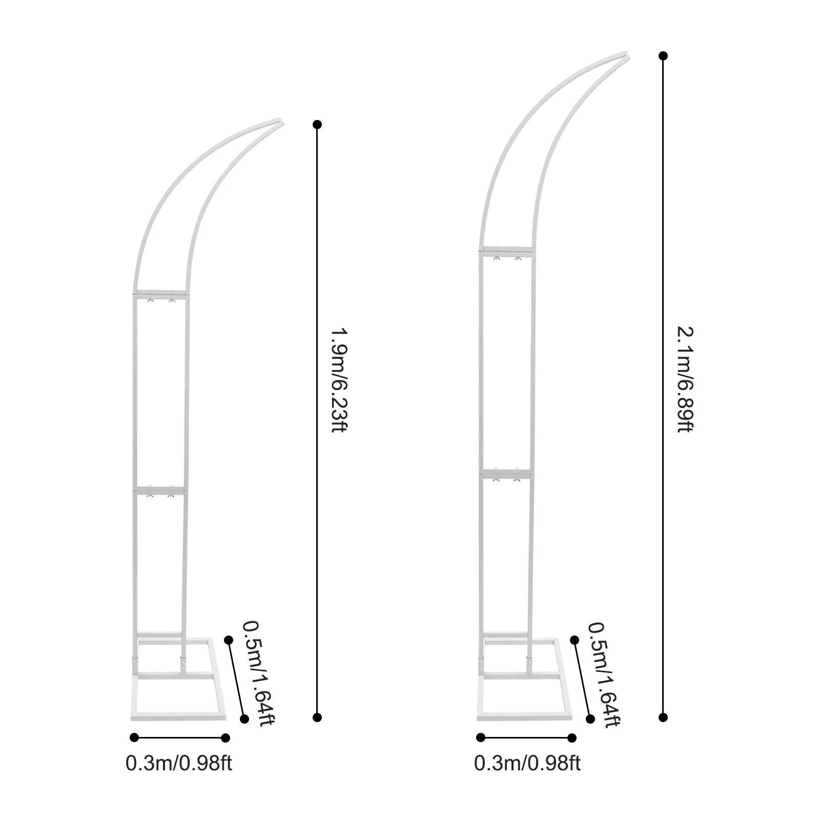 2 PCS Curved Arched Backdrop Stands – Wedding & Party Ceremony Decor