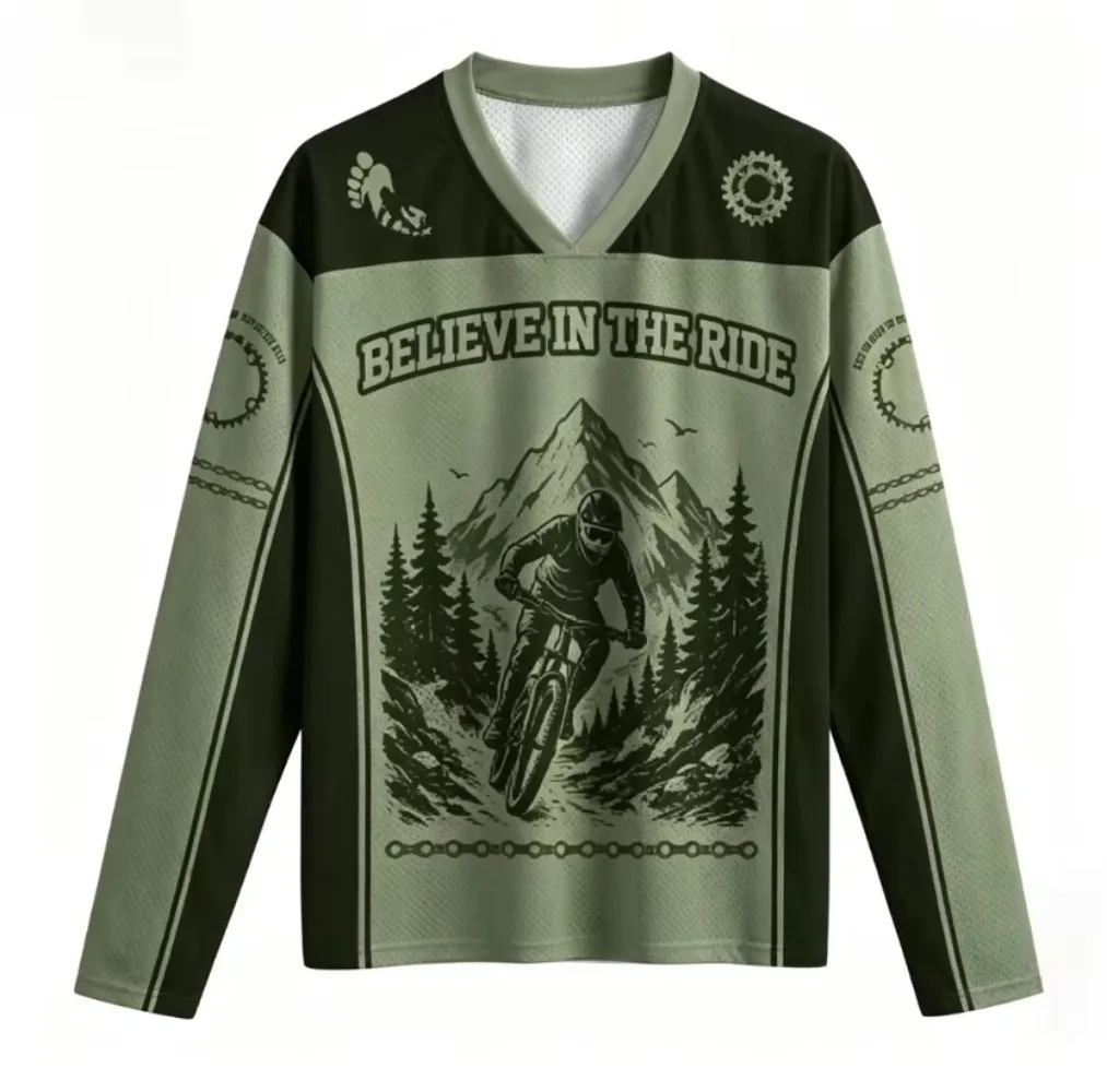 2026 Mountain Biker 3D Printed Men  Women's Long-Sleeved Sports V-Neck T-Shirt - Outdoor Cycling Leisure Sports Quick-Drying Top view 5