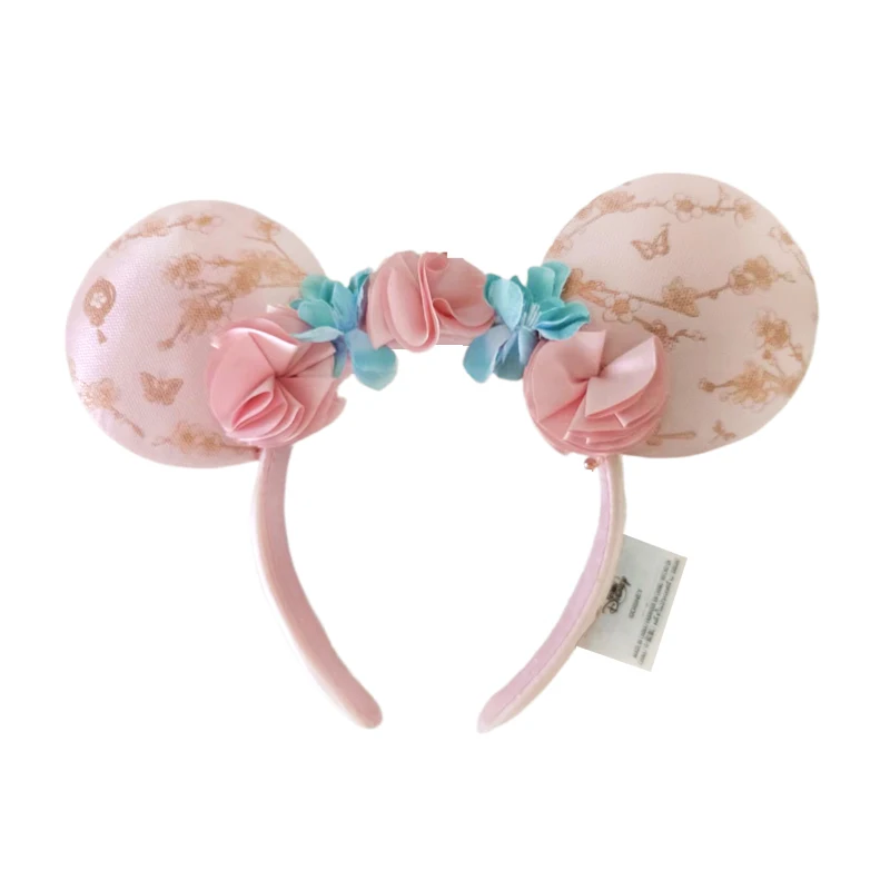 Walt Disney Minnie Mouse Headband 50th Anniversary Black Leather Plush Bow Cosplay Hairband For Girls  Adult/Women