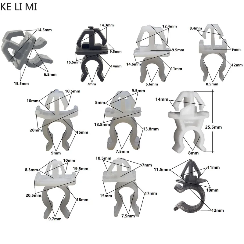 20 PCS Car Hood Bonnet Prop Rod Support Clips Nylon Plastic Retainer Fastener for Toyota Nissan Benz Hyundai Honda