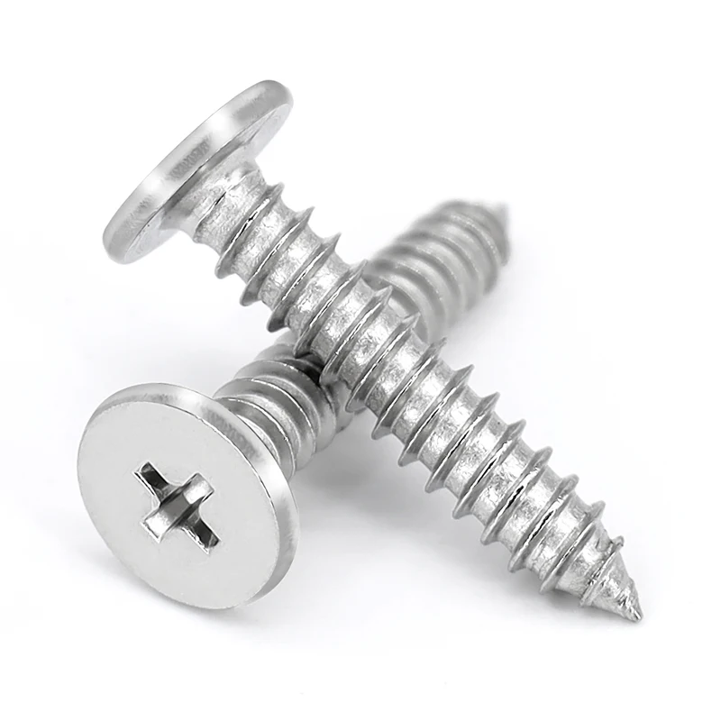 304 Stainless Steel M2 M2.3 M2.6 M3 M3.5~M6 Ultra Thin Cross Phillips Flat Wafer Head Self-tapping Wood Screw Length 4mm to 50mm